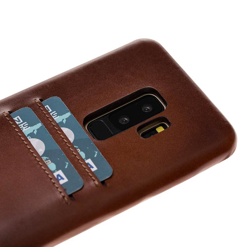 Samsung Galaxy S9+ Russet Leather Snap-On Case with Card Holder - Hardiston - 4