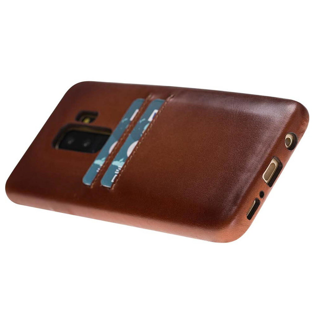 Samsung Galaxy S9+ Russet Leather Snap-On Case with Card Holder - Hardiston - 5