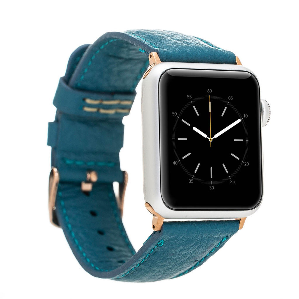 Turquoise Leather Apple Watch Band or Strap 38mm, 40mm, 42mm, 44mm for All Series - Venito - Leather - 1