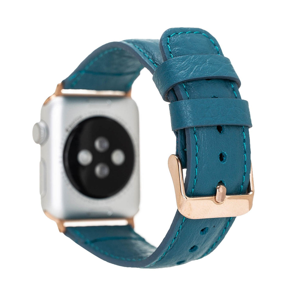 Turquoise Leather Apple Watch Band or Strap 38mm, 40mm, 42mm, 44mm for All Series - Venito - Leather - 2