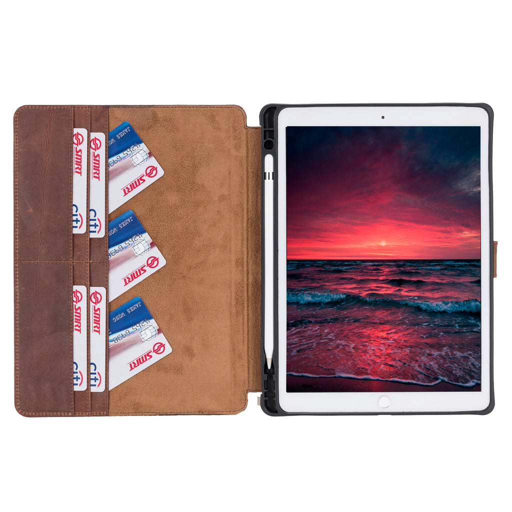 iPad Air 10.5 inches Leather Case with Magnetic Closure, Separeted Compartments and Card Slots