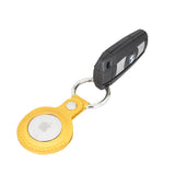 Yellow Leather Apple AirTag Case Holder with Key Ring - Hardiston Leather - 6