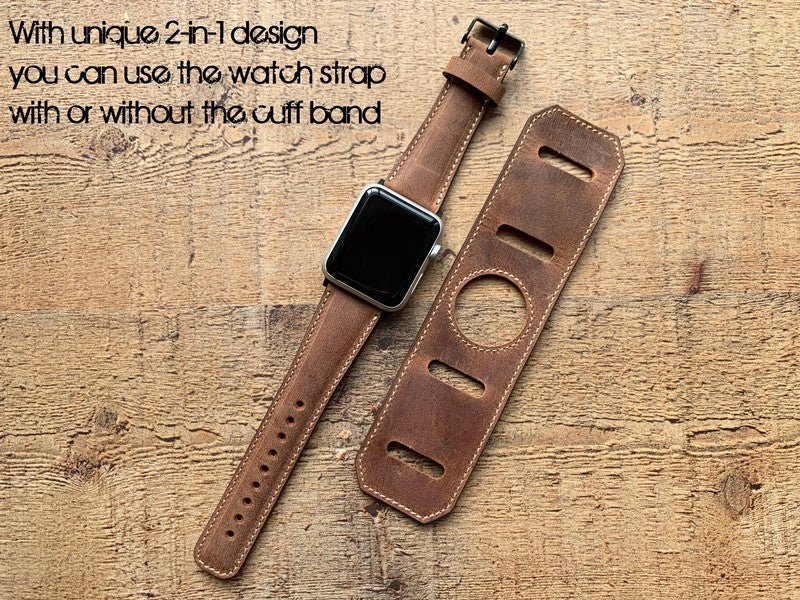 Cuff Leather Band for Apple Watch by Hardiston - premium Watch Bands - Apple