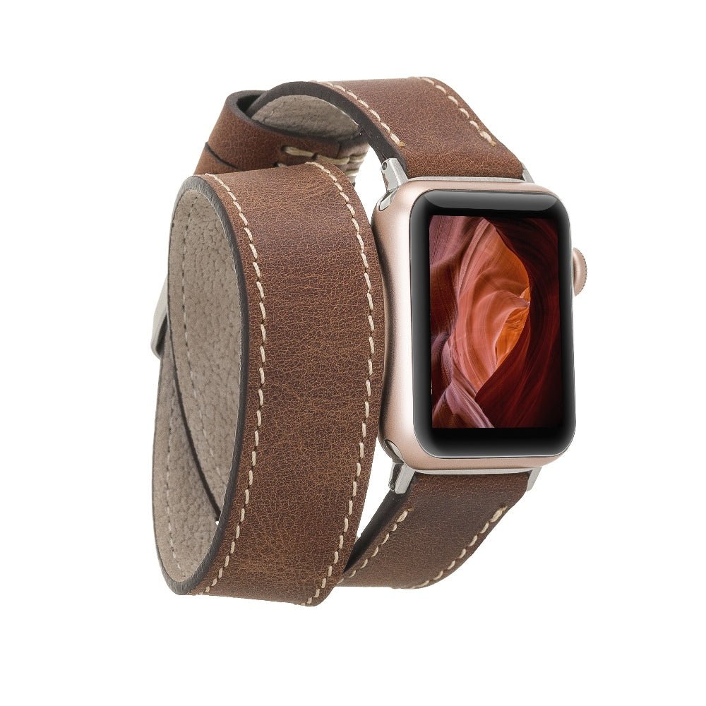 Double Tour Leather Band for Apple Watch by Hardiston - premium Watch Bands - Apple