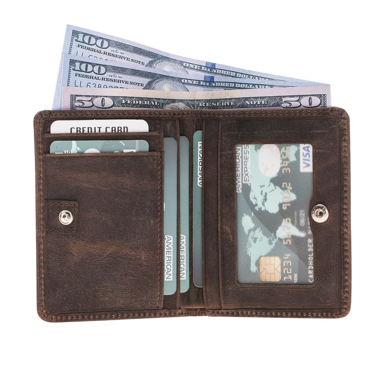 Leather Wallet with Coin Pouch