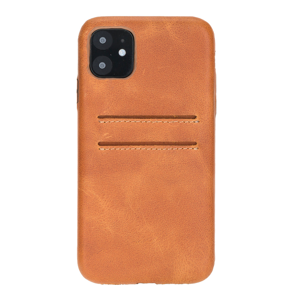 iPhone 11 Amber Leather Snap-On Case with Card Holder - Hardiston - 2