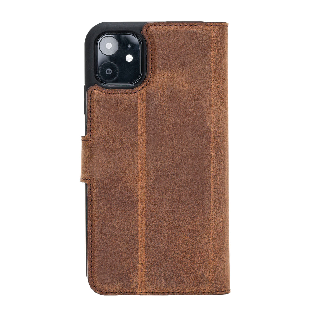 iPhone 11 Brown Leather Detachable 2-in-1 Wallet Case with Card Holder - Hardiston - 4