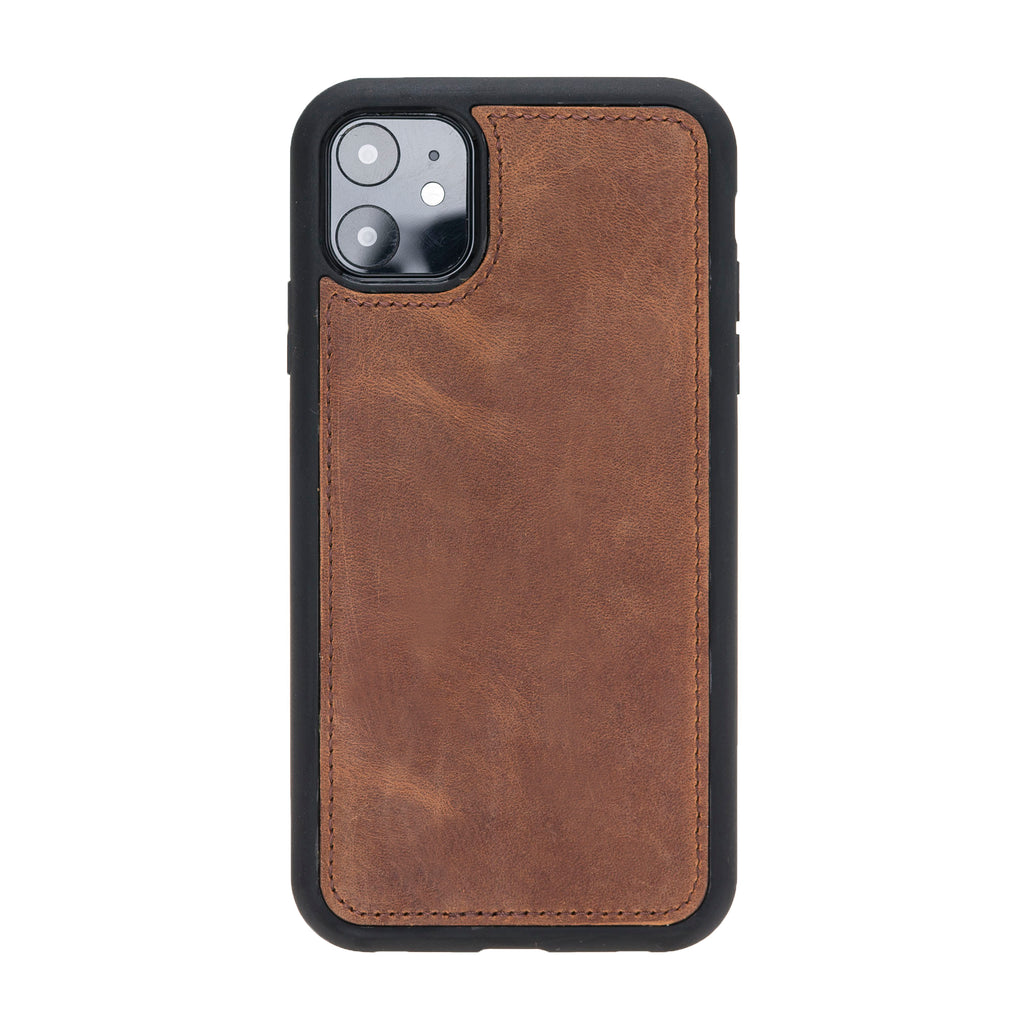 iPhone 11 Brown Leather Detachable 2-in-1 Wallet Case with Card Holder - Hardiston - 5