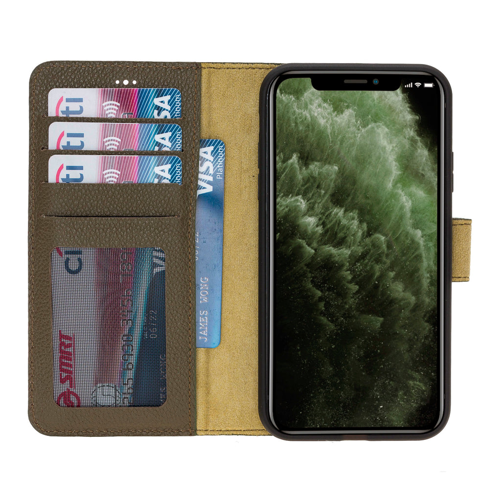 iPhone 11 Emerald Leather Detachable 2-in-1 Wallet Case with Card Holder - Hardiston - 2