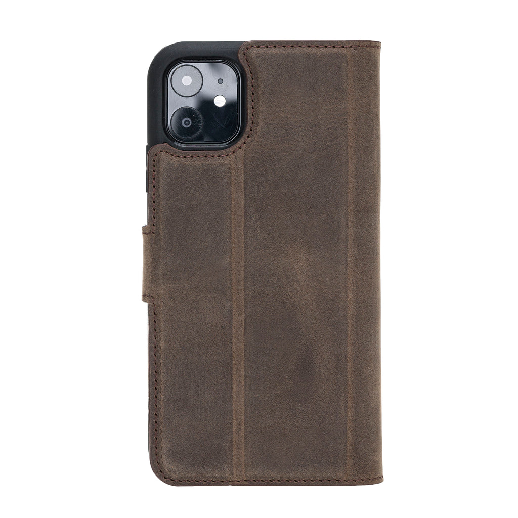 iPhone 11 Mocha Leather Detachable 2-in-1 Wallet Case with Card Holder - Hardiston - 4