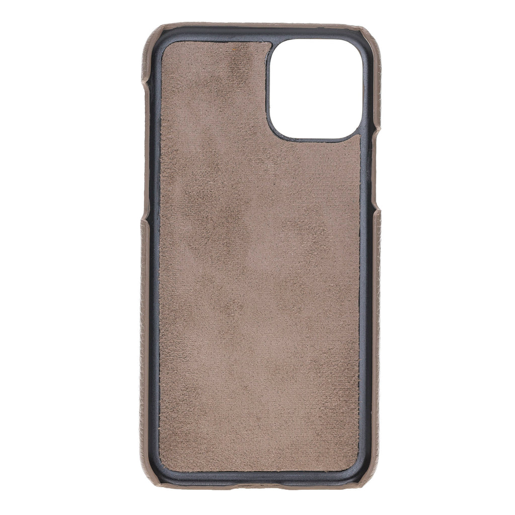 iPhone 11 Pro Beige Leather Snap-On Case with Card Holder - Hardiston - 3
