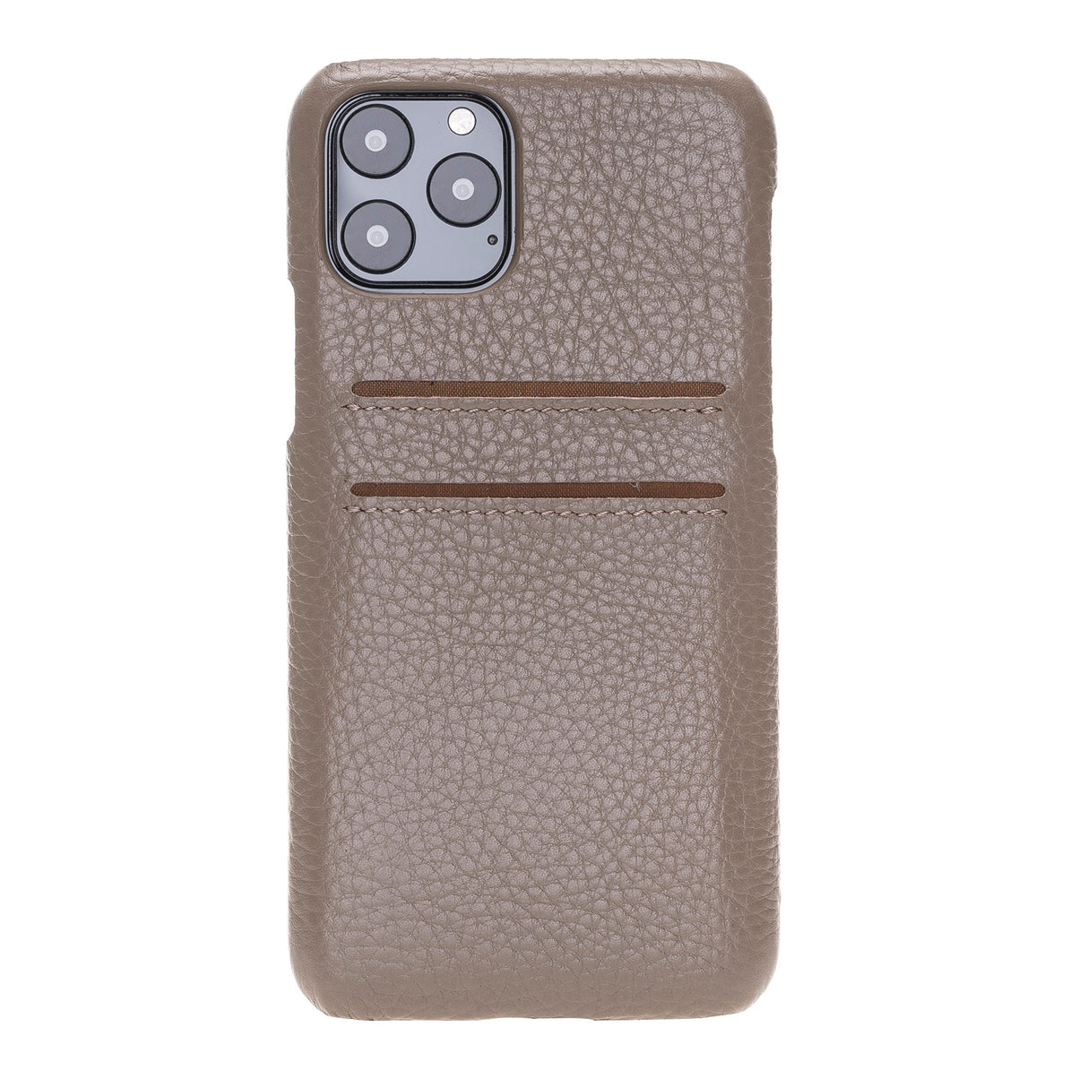 iPhone 11 Pro Beige Leather Snap-On Case with Card Holder - Hardiston - 4