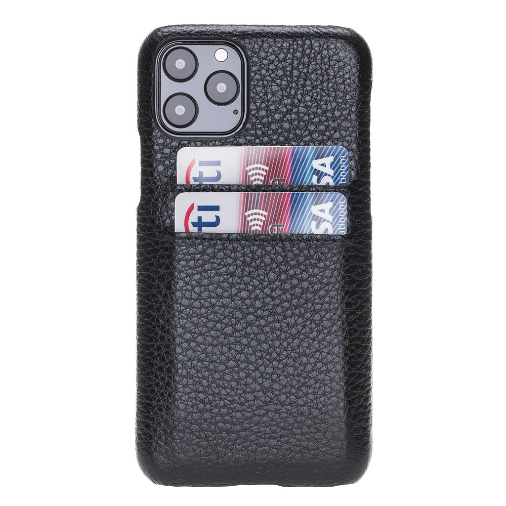 iPhone 11 Pro Black Leather Snap-On Case with Card Holder - Hardiston - 1