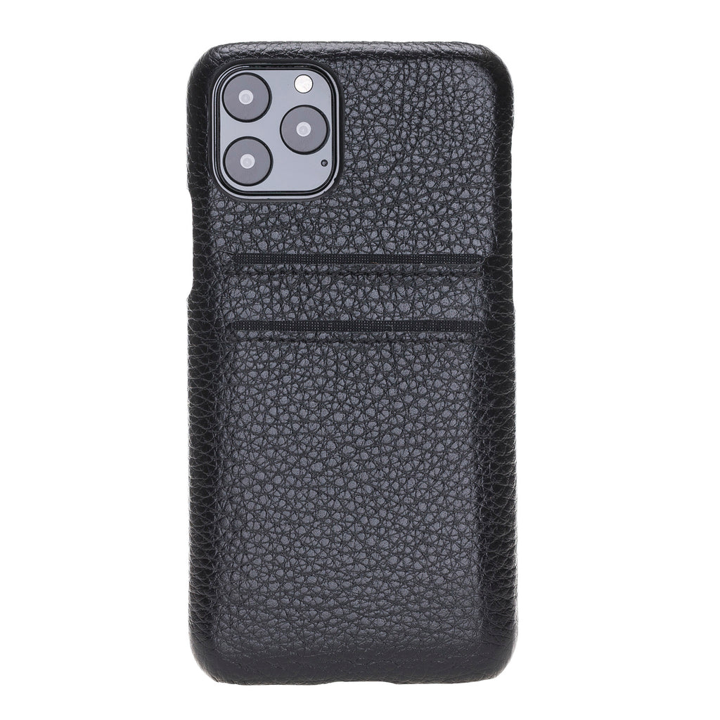 iPhone 11 Pro Black Leather Snap-On Case with Card Holder - Hardiston - 4