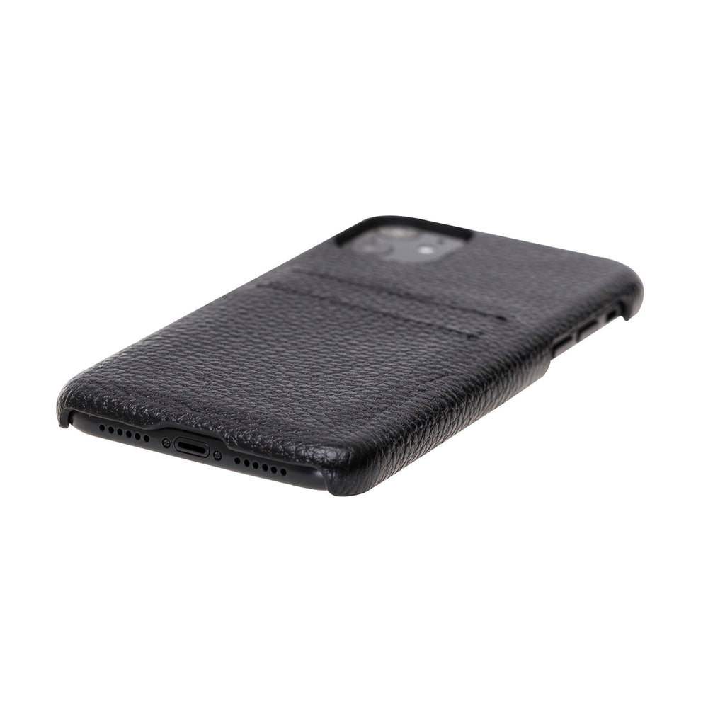 iPhone 11 Pro Black Leather Snap-On Case with Card Holder - Hardiston - 6