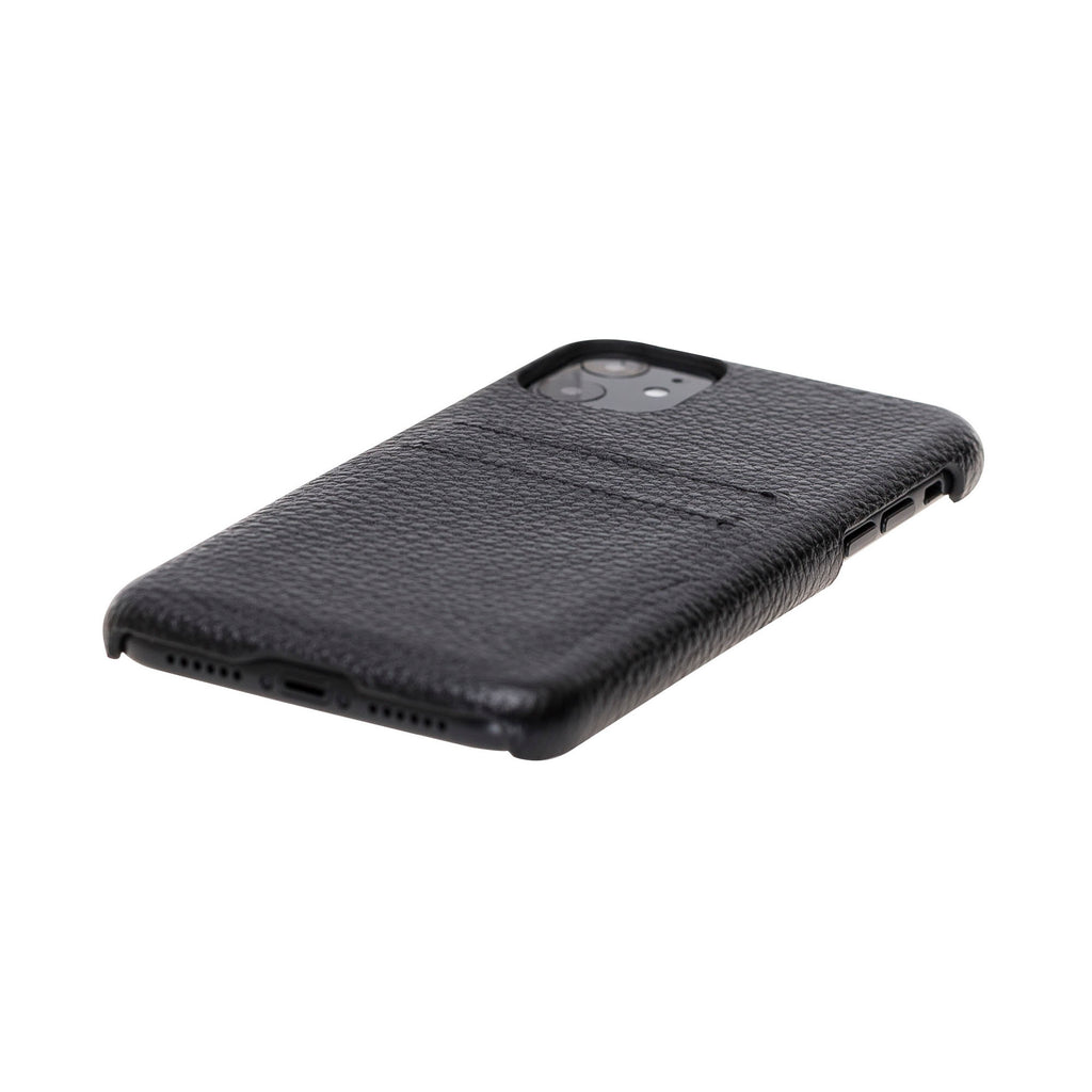 iPhone 11 Pro Black Leather Snap-On Case with Card Holder - Hardiston - 7