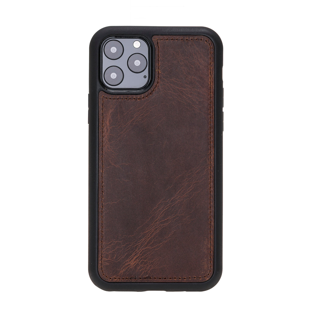 iPhone 11 Pro Brown Leather Detachable Dual 2-in-1 Wallet Case with Card Holder - Hardiston - 7