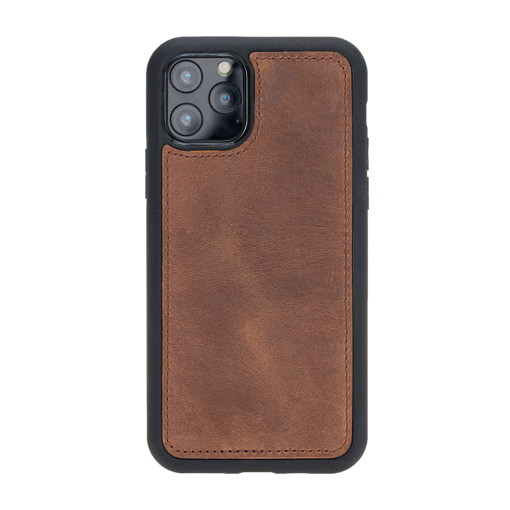 iPhone 11 Pro Brown Leather Detachable 2-in-1 Wallet Case with Card Holder - Hardiston - 5