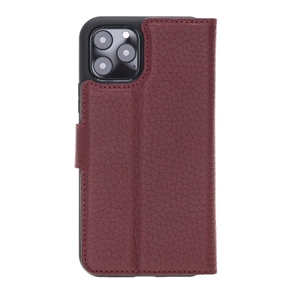 iPhone 11 Pro Burgundy Leather Detachable 2-in-1 Wallet Case with Card Holder - Hardiston - 4