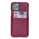 iPhone 11 Pro Burgundy Leather Snap-On Case with Card Holder - Hardiston - 1