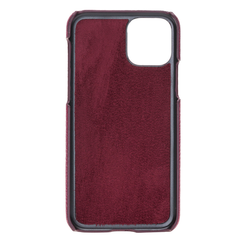 iPhone 11 Pro Burgundy Leather Snap-On Case with Card Holder - Hardiston - 3