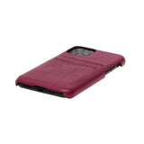 iPhone 11 Pro Burgundy Leather Snap-On Case with Card Holder - Hardiston - 6