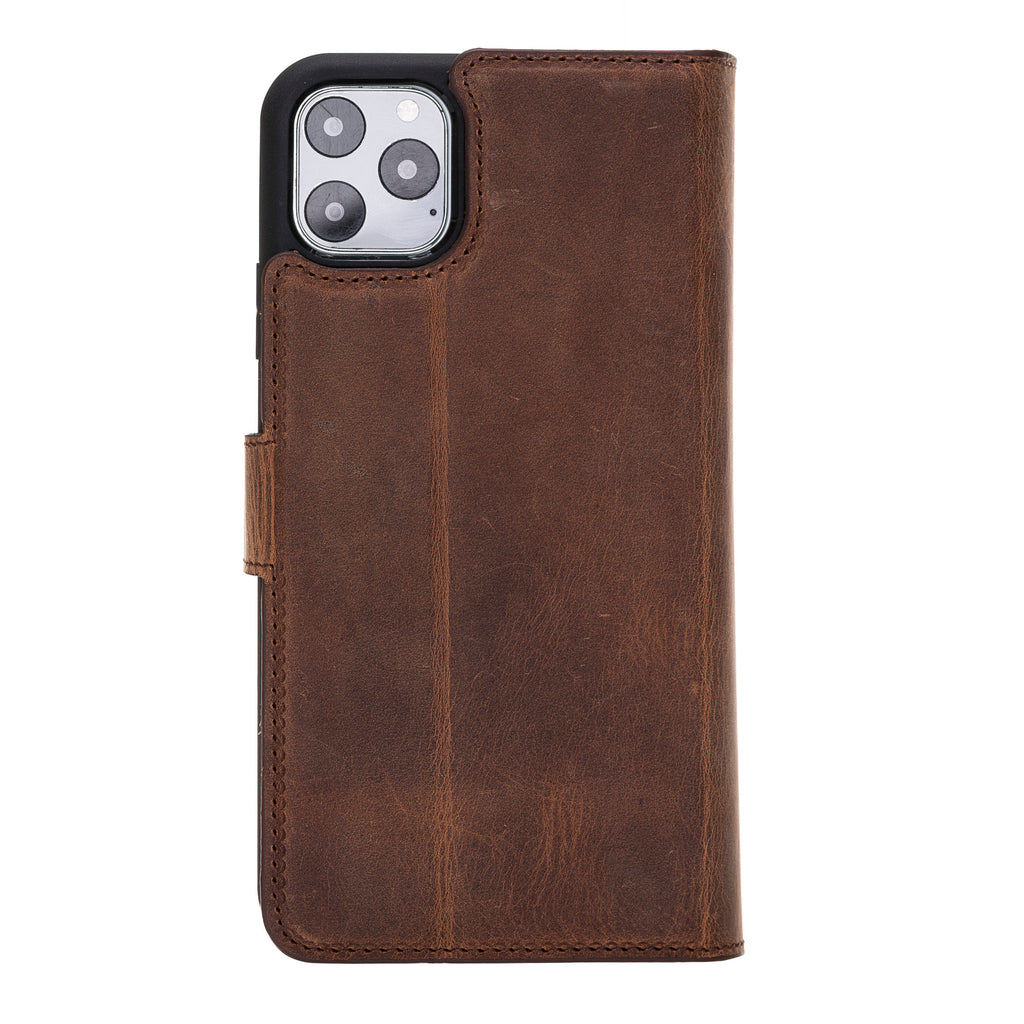 iPhone 11 Pro Max Brown Leather Detachable Dual 2-in-1 Wallet Case with Card Holder - Hardiston - 7