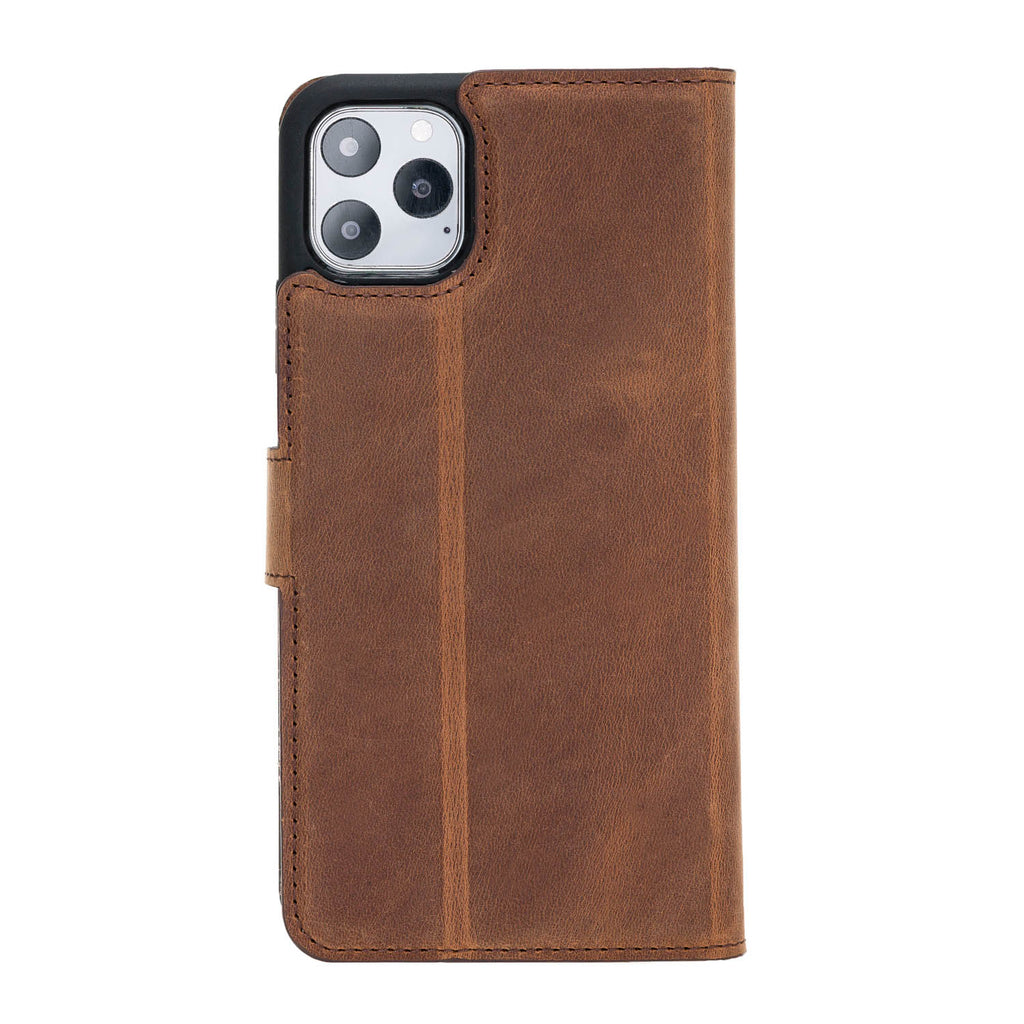 iPhone 11 Pro Max Brown Leather Detachable 2-in-1 Wallet Case with Card Holder - Hardiston - 3