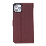 iPhone 11 Pro Max Burgundy Leather Detachable 2-in-1 Wallet Case with Card Holder - Hardiston - 3