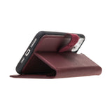 iPhone 11 Pro Max Burgundy Leather Detachable 2-in-1 Wallet Case with Card Holder - Hardiston - 7