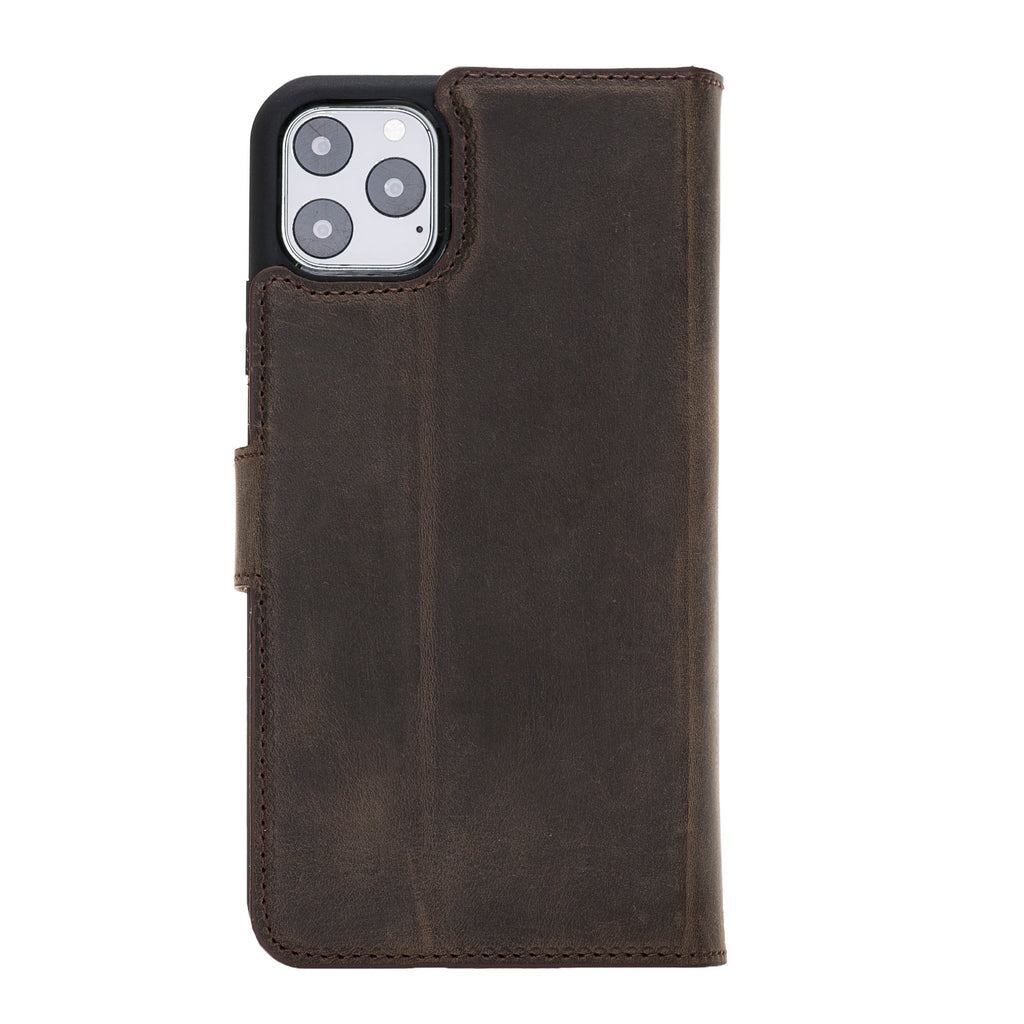 iPhone 11 Pro Max Mocha Leather Detachable Dual 2-in-1 Wallet Case with Card Holder - Hardiston - 6