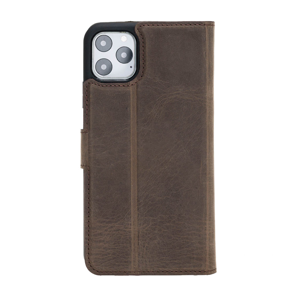 iPhone 11 Pro Max Mocha Leather Detachable 2-in-1 Wallet Case with Card Holder - Hardiston - 3