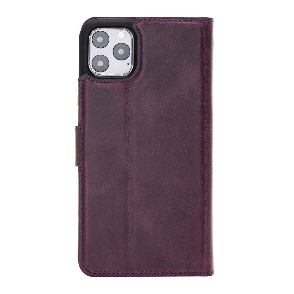 iPhone 11 Pro Max Purple Leather Detachable Dual 2-in-1 Wallet Case with Card Holder - Hardiston - 6