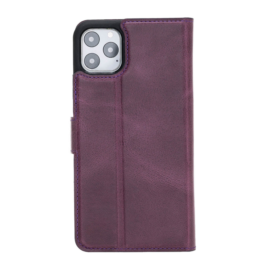 iPhone 11 Pro Max Purple Leather Detachable 2-in-1 Wallet Case with Card Holder - Hardiston - 3