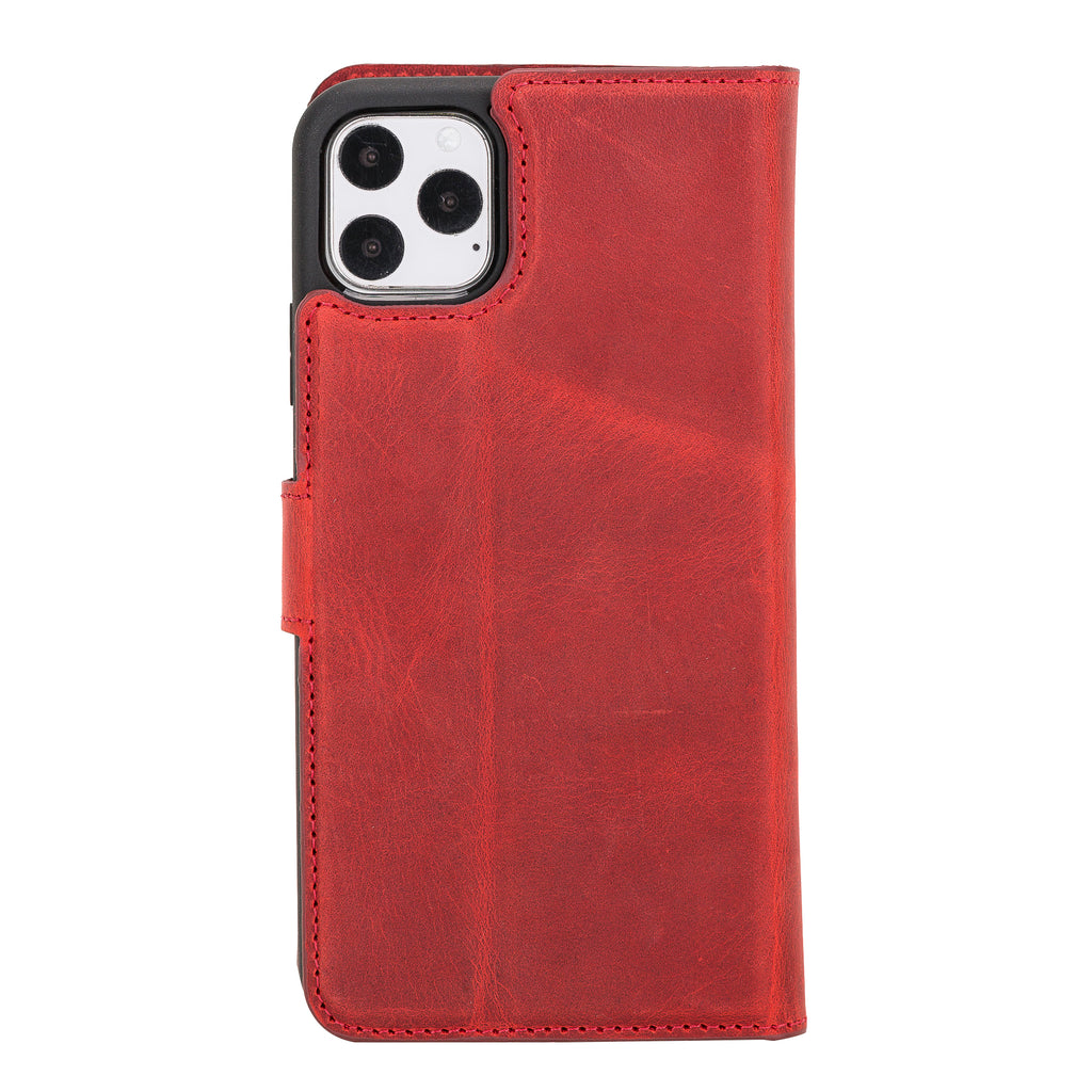 iPhone 11 Pro Max Red Leather Detachable 2-in-1 Wallet Case with Card Holder - Hardiston - 3