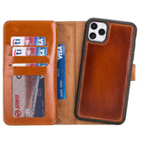 iPhone 11 Pro Max Russet Leather Detachable Dual 2-in-1 Wallet Case with Card Holder - Hardiston - 3