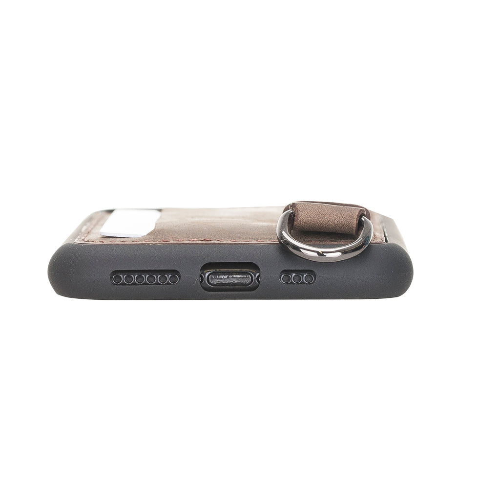 iPhone 11 Pro Mocha Leather Snap-On Case with Card Holder - Hardiston - 9