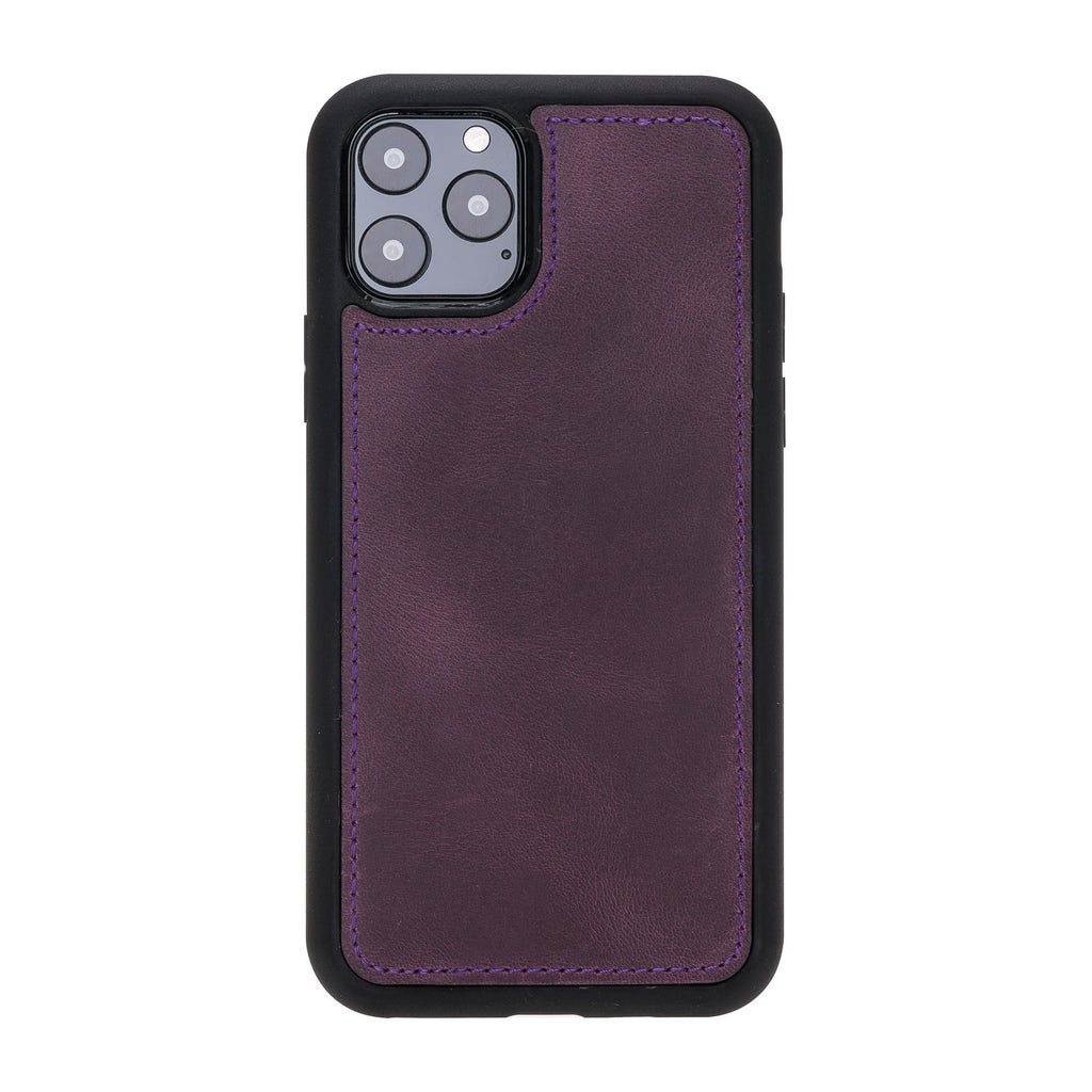 iPhone 11 Pro Purple Leather Detachable Dual 2-in-1 Wallet Case with Card Holder - Hardiston - 7