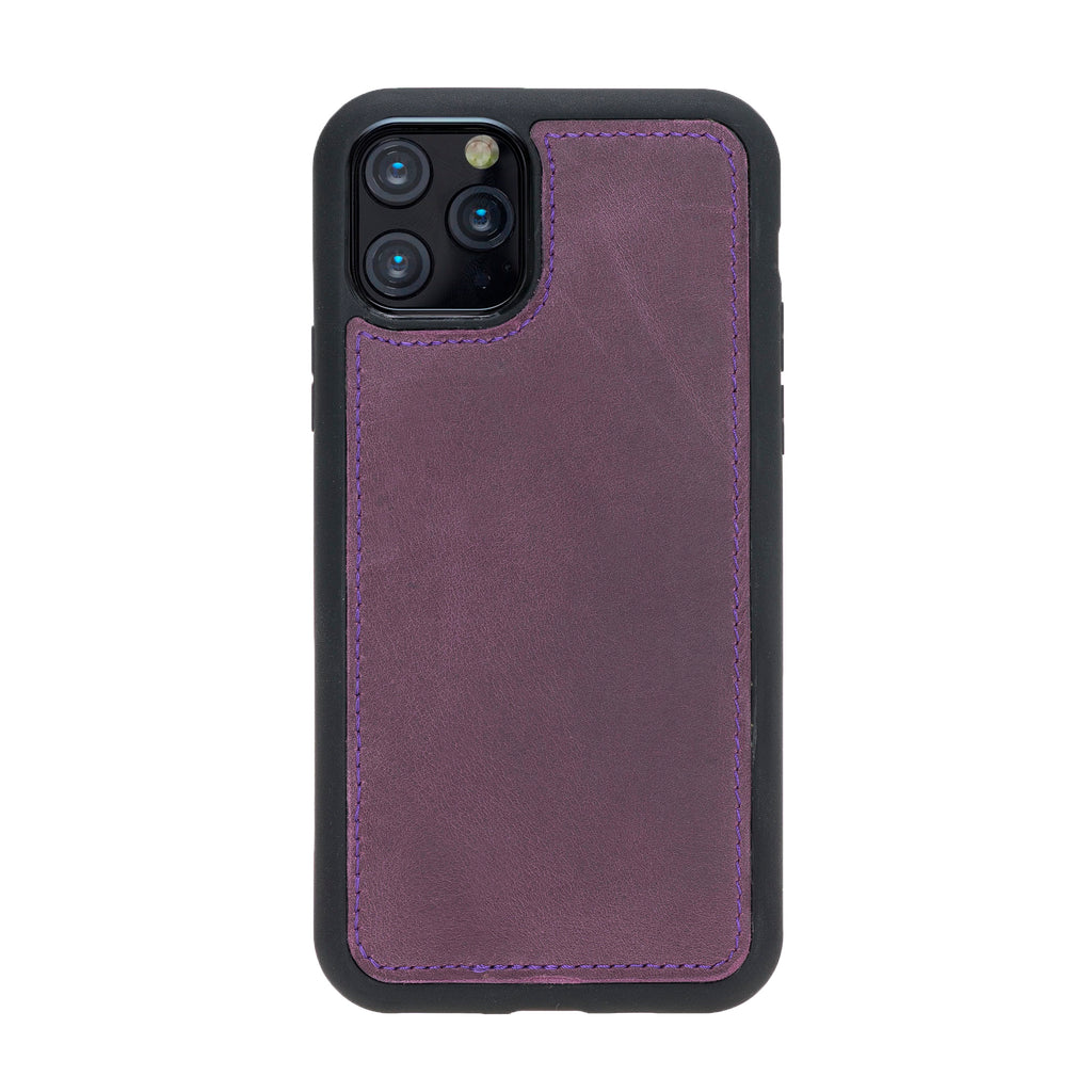 iPhone 11 Pro Purple Leather Detachable 2-in-1 Wallet Case with Card Holder - Hardiston - 5
