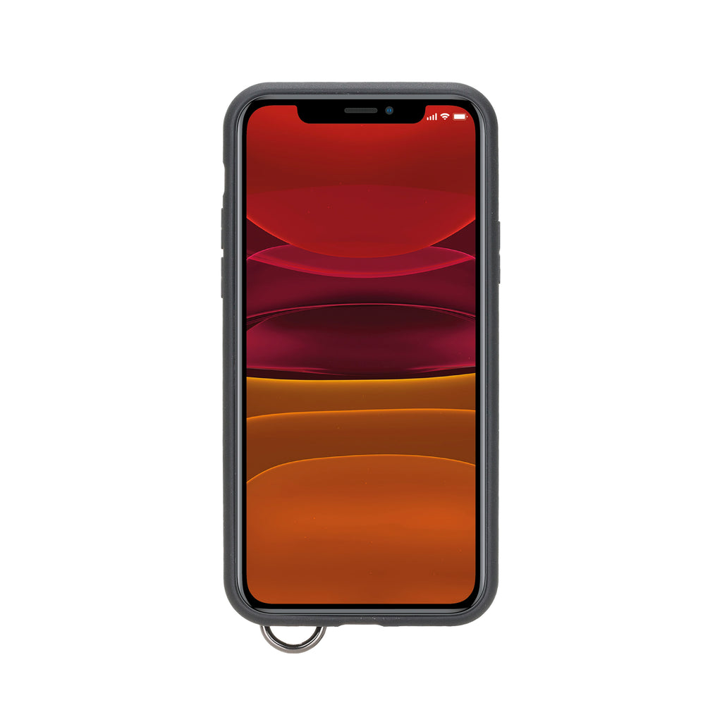 iPhone 11 Pro Purple Leather Snap-On Case with Card Holder - Hardiston - 2