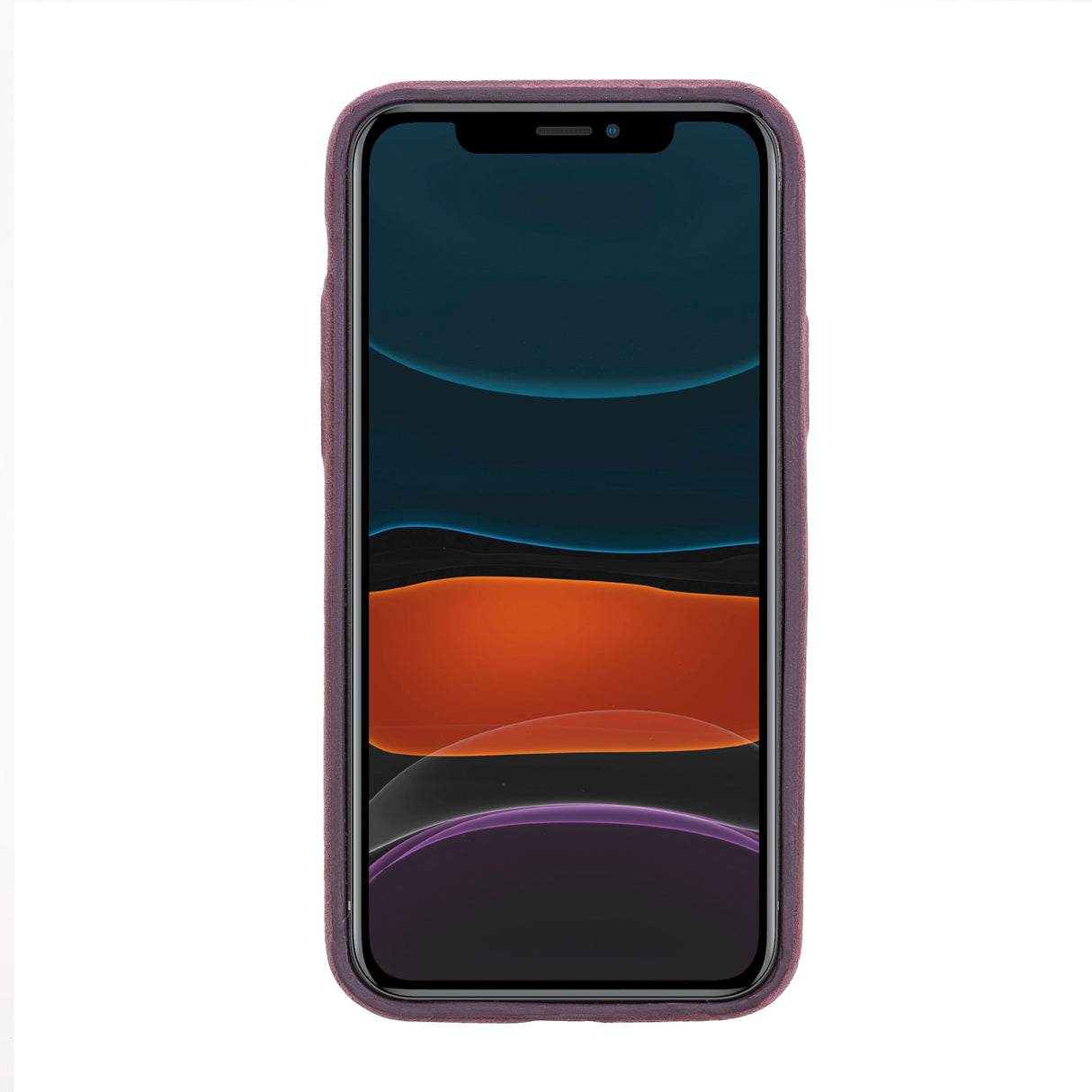 iPhone 11 Pro Purple Leather Snap-On Case with Card Holder - Hardiston - 2