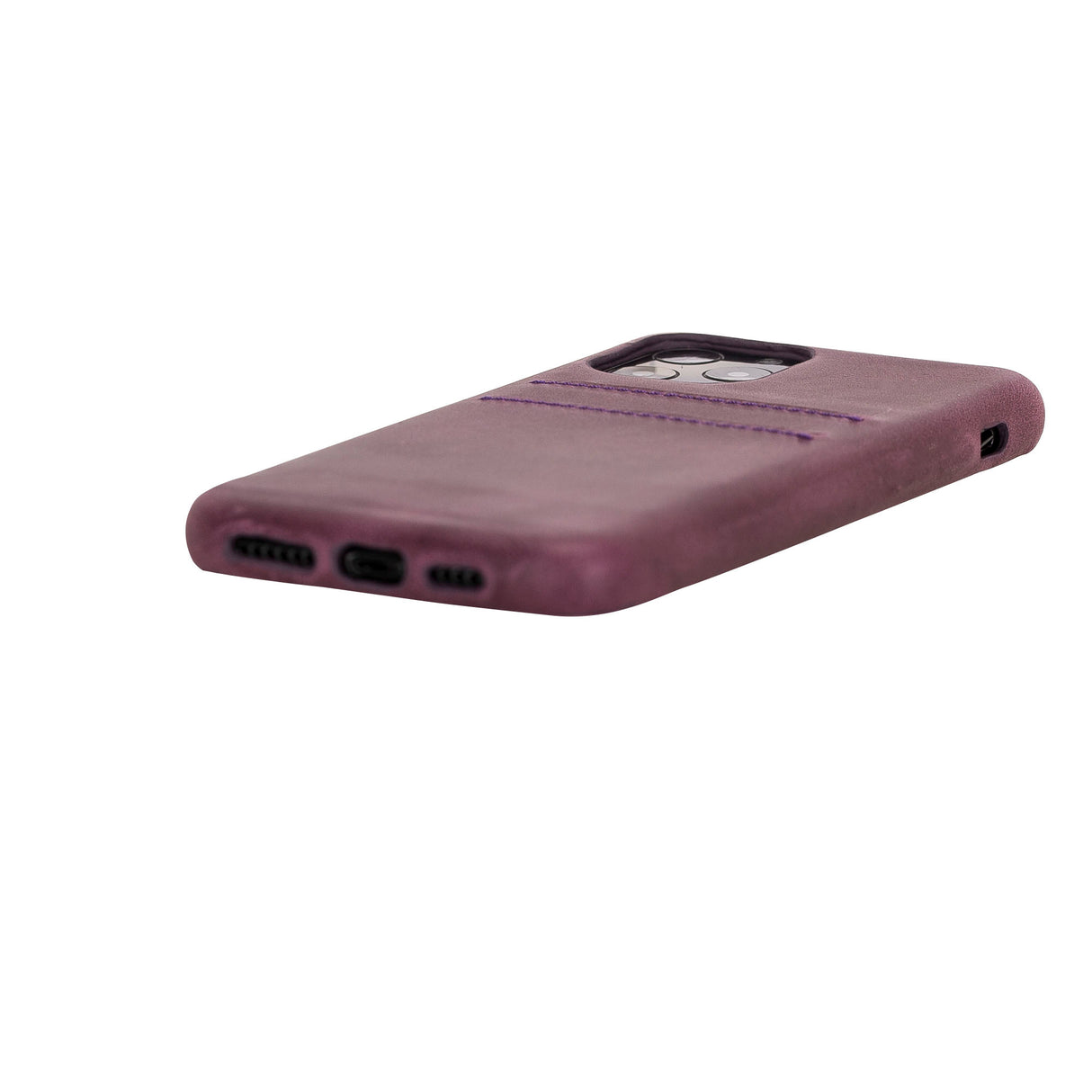 iPhone 11 Pro Purple Leather Snap-On Case with Card Holder - Hardiston - 5