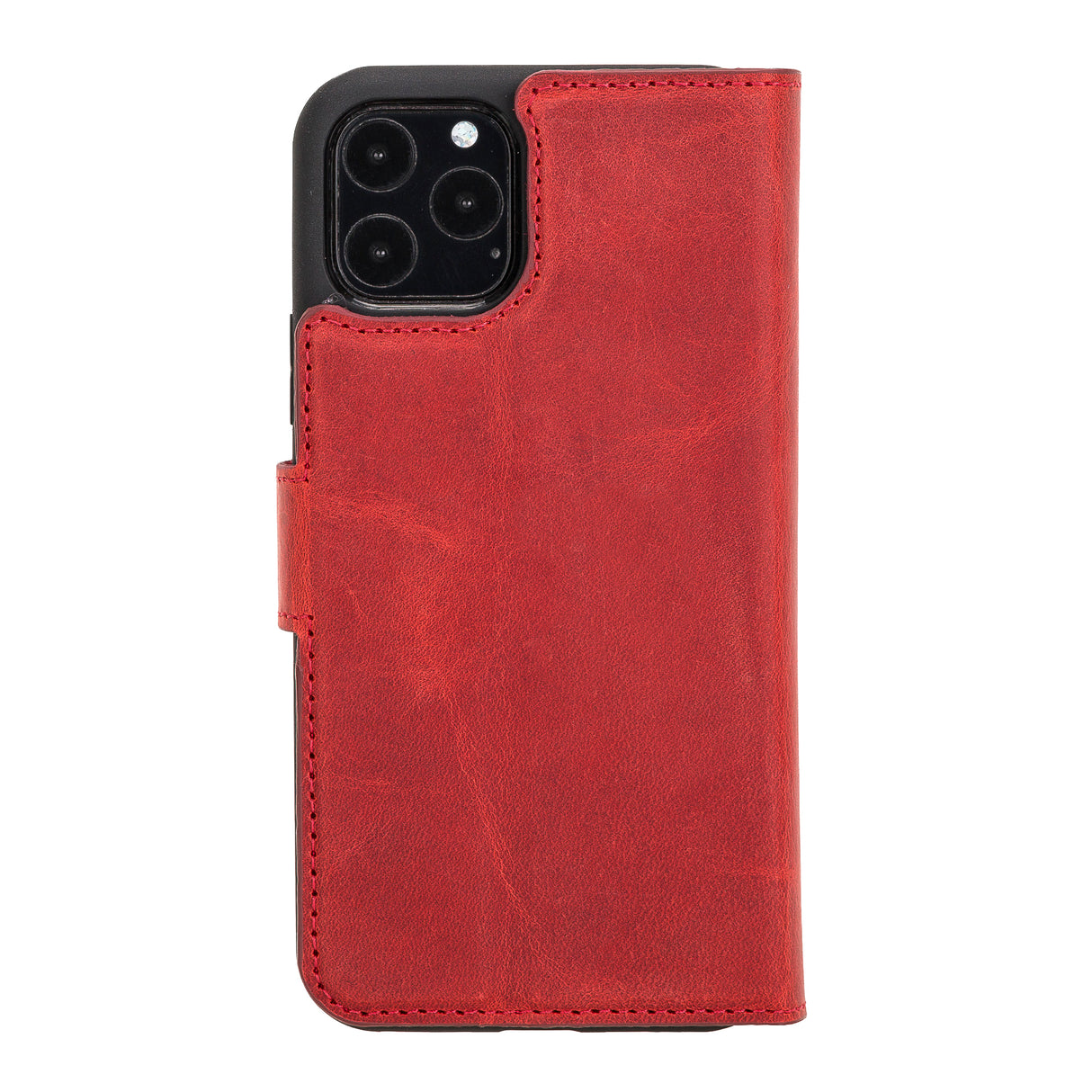 iPhone 11 Pro Red Leather Detachable 2-in-1 Wallet Case with Card Holder - Hardiston - 4