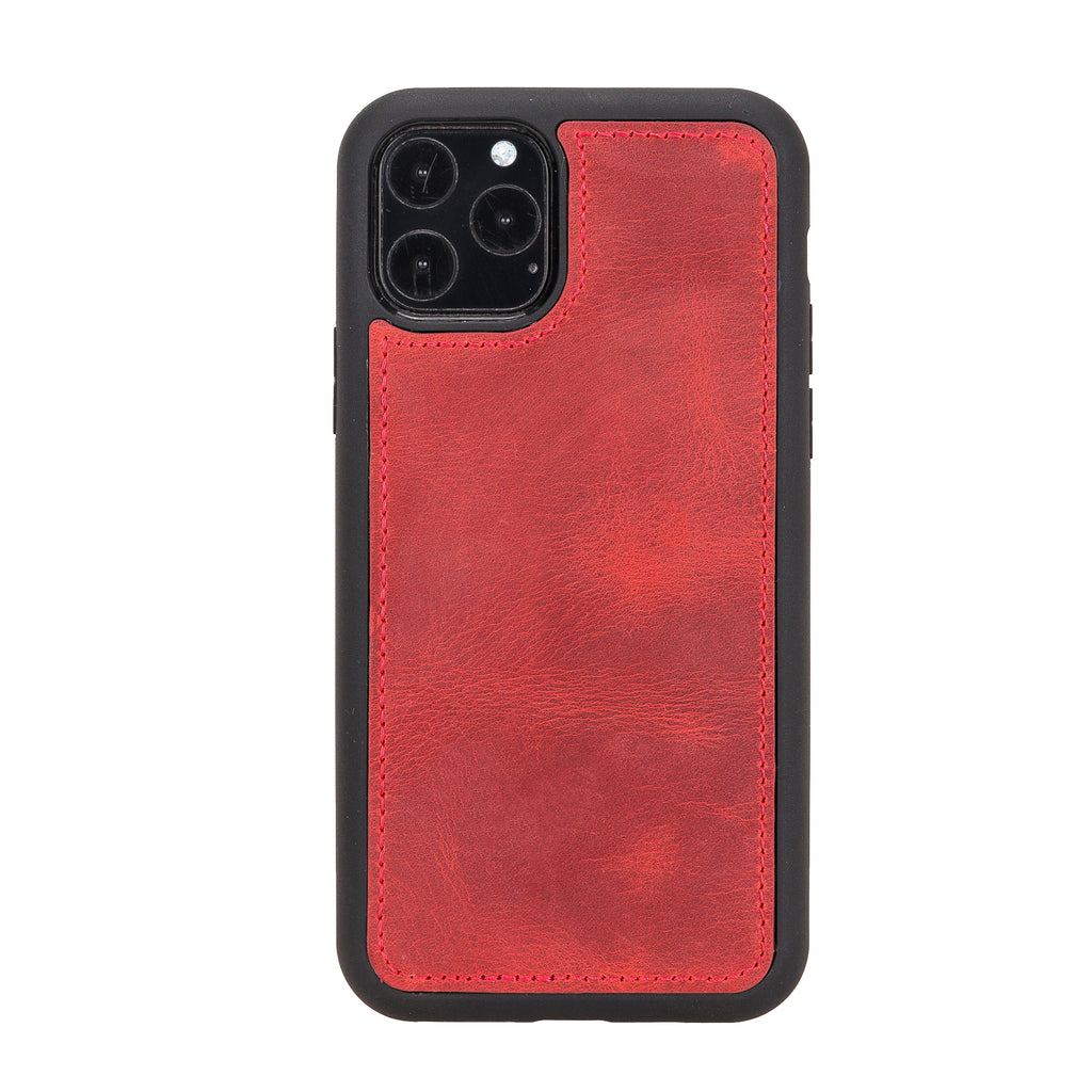 iPhone 11 Pro Red Leather Detachable 2-in-1 Wallet Case with Card Holder - Hardiston - 5