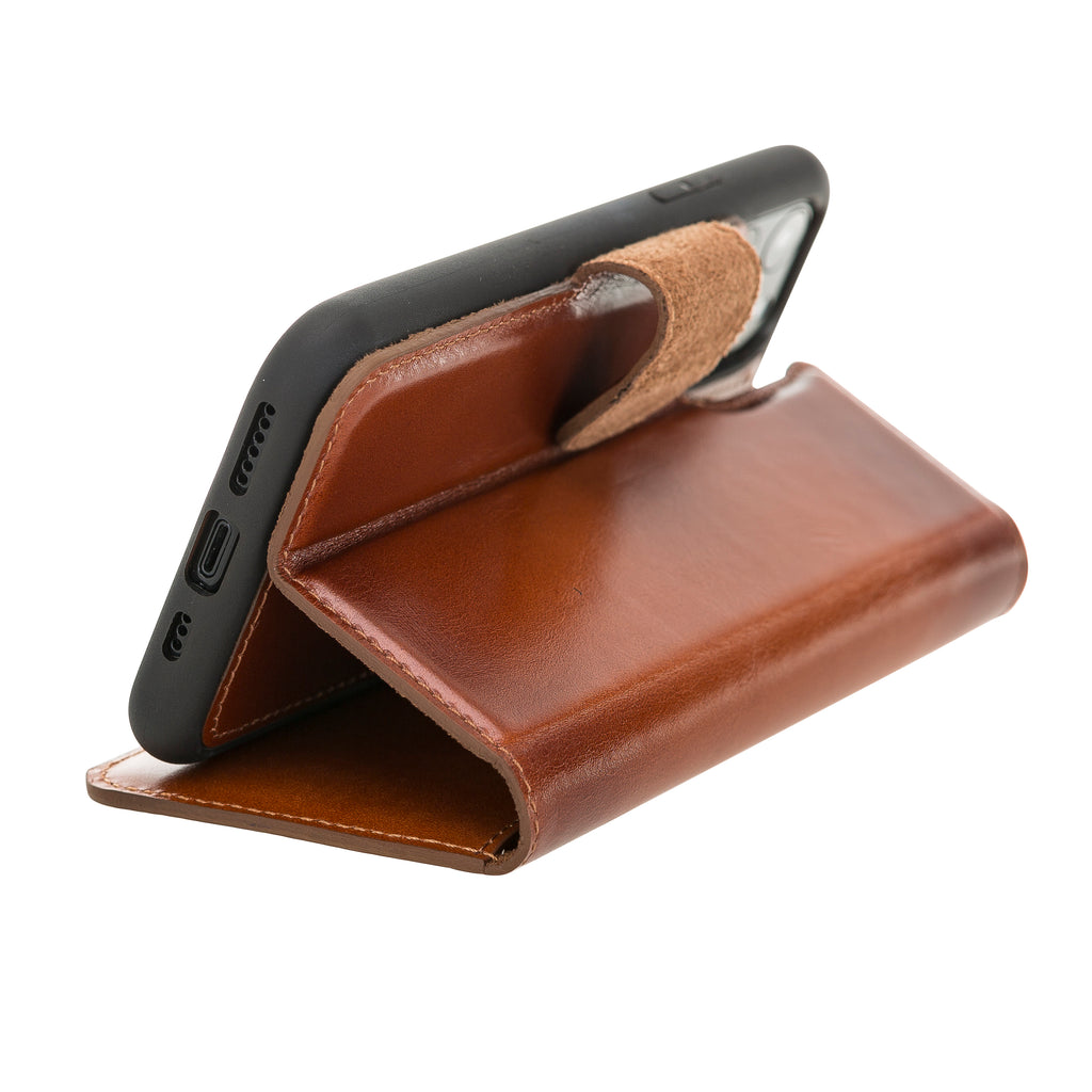 iPhone 11 Pro Russet Leather Detachable 2-in-1 Wallet Case with Card Holder - Hardiston - 7