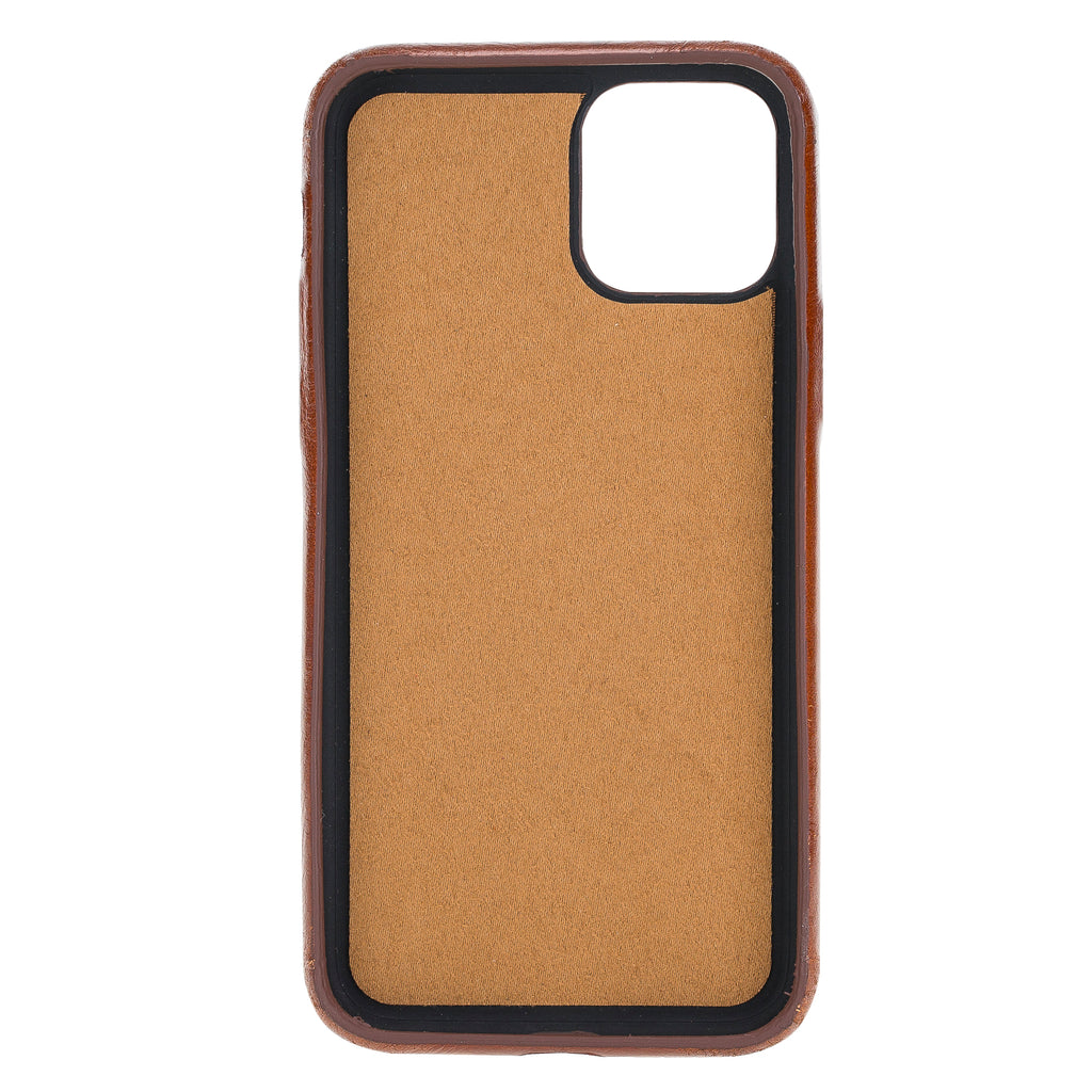 iPhone 11 Pro Russet Leather Snap-On Case with Card Holder - Hardiston - 3