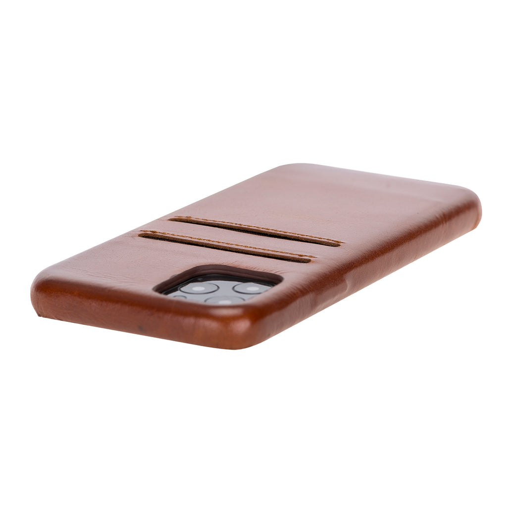 iPhone 11 Pro Russet Leather Snap-On Case with Card Holder - Hardiston - 6