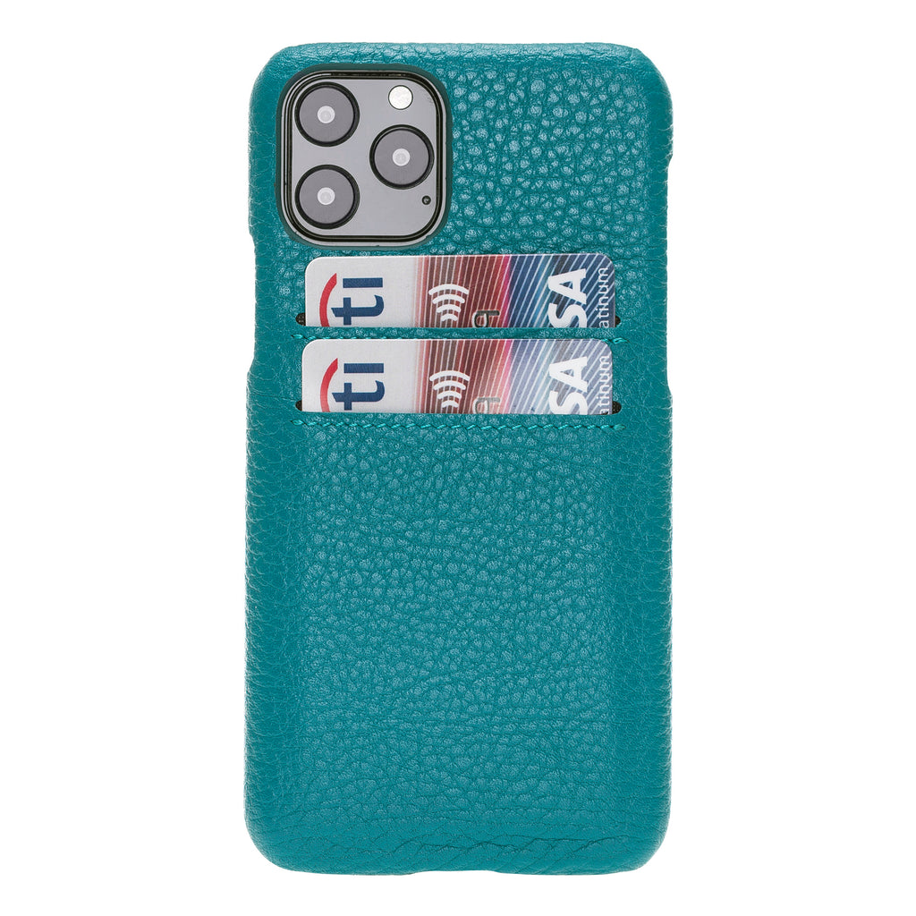 iPhone 11 Pro Turquoise Leather Snap-On Case with Card Holder - Hardiston - 1