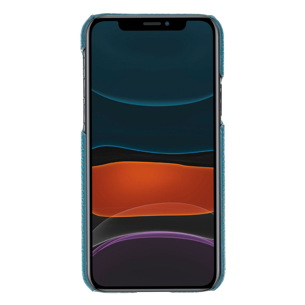 iPhone 11 Pro Turquoise Leather Snap-On Case with Card Holder - Hardiston - 2