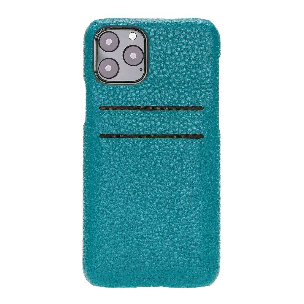 iPhone 11 Pro Turquoise Leather Snap-On Case with Card Holder - Hardiston - 4